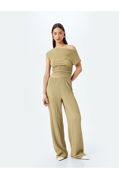 Koton Bequeme, strukturierte Hose mit weitem Bein
