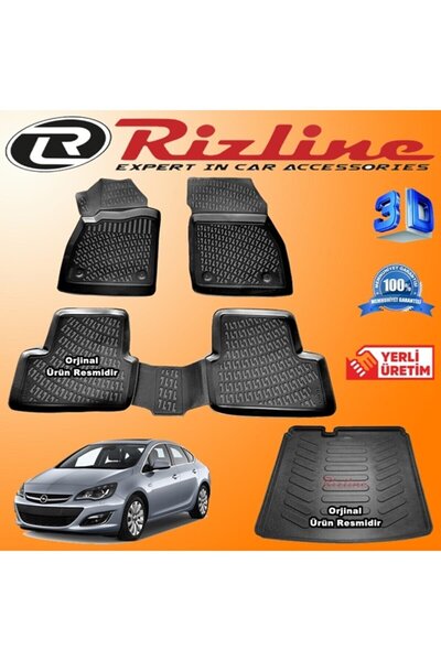 Rizline Opel Astra J Sedan 3d Paspas + 3d Bagaj Havuzu 2012-2018 Arası Siyah Set