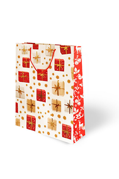 kidspartim Новорічна тематична розкішна картонна сумка з тисненням 31x40 1 шт.