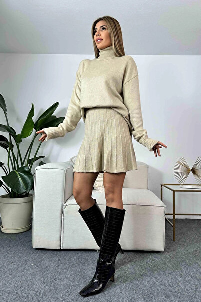 Askı Nişantaşı Garatlan nyakú kötöttáru szoknya szett