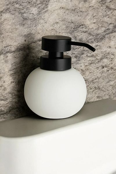 Turkco Δοχείο υγρού σαπουνιού και απορρυπαντικού από πορσελάνη White Chubby