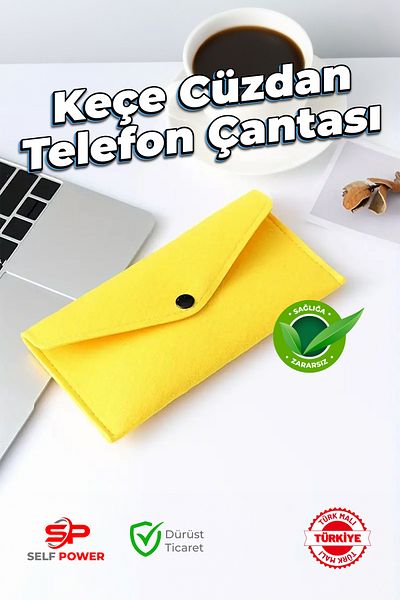 Self Power Lightweight Wear-Resistant Simple and Fashionable Travel Storage and Arrangement Felt Mobile Phone Wallet&Purse