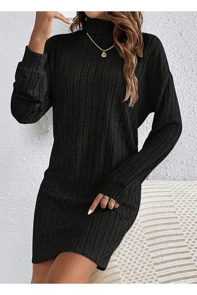 ÇEÇEN HOME Velvet Lapel Solid Color Dress, Stylish Long Sleeve Dress for Spring and Autumn