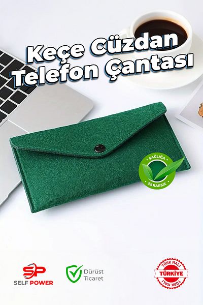 Self Power Lightweight Wear-Resistant Simple and Fashionable Travel Storage and Arrangement Felt Mobile Phone Wallet&Purse