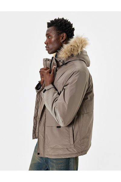 Koton Slim Fit Anorak-Jacke mit Reißverschluss