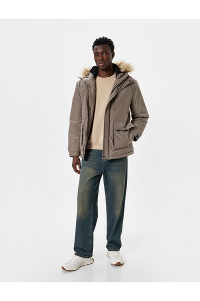 Koton Slim Fit Anorak-Jacke mit Reißverschluss