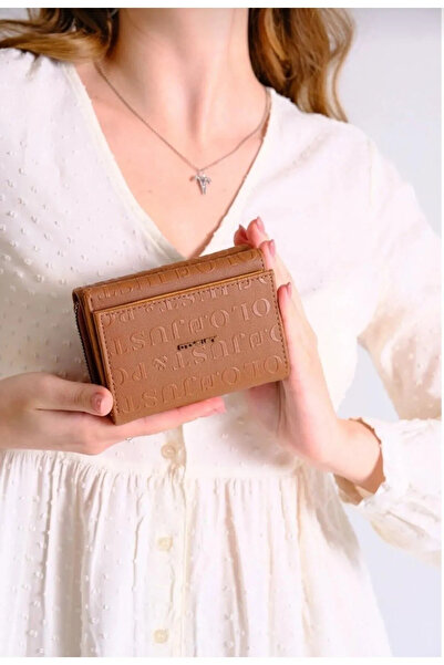 Just Polo Kadın 6 Kart + 1 Kimlik Bölmeli Gofraj Baskılı Çıtçıt Ve Fermuar Ka...