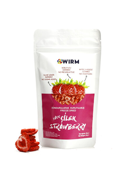 WIRM Çilek Kuru Meyve Cipsi - Dondurularak Kurutulmuş Freeze Dried Çilek 20 gr
