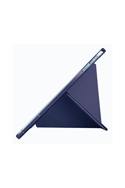 Fuchsia iPad PRO 13 2024 Uyumlu Kalem Bölmeli Akıllı Uyku Modlu Trifolding A2925 / A2926 Tablet Kılıfı