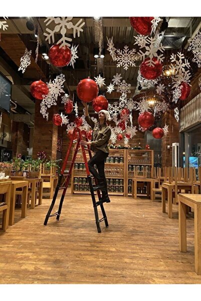 Butik SİMLİ STRAFOR TOP BÜYÜK 30CM 3ADET KIRMIZI