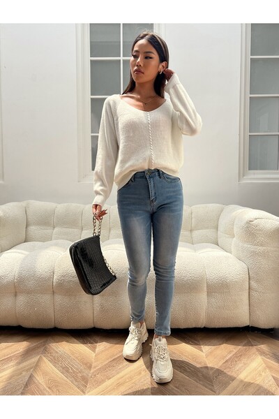 ATEMODAA ATEMODA PULOVER DIN TRICOT DE PĂR UNUL