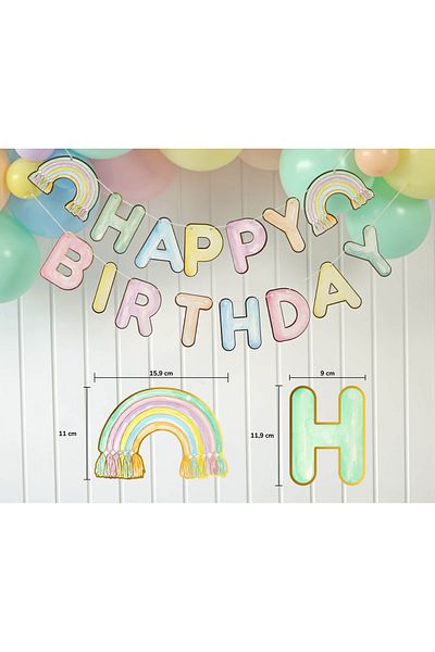 Öztürkpartievi Χαρούμενα γενέθλια Macaron Banner