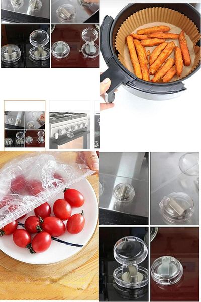 nicetohave 4 Pieces Cooker Oven Button Protector - 100 Pieces Airfryer Baking Paper