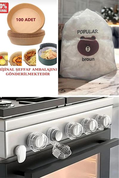nicetohave 4 Pieces Cooker Oven Button Protector - 100 Pieces Airfryer Baking Paper