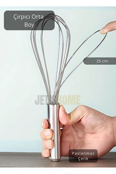 Jet's Home Steel Beater Medium Size Egg Beater Cake Beater Soup Beater 25 cm