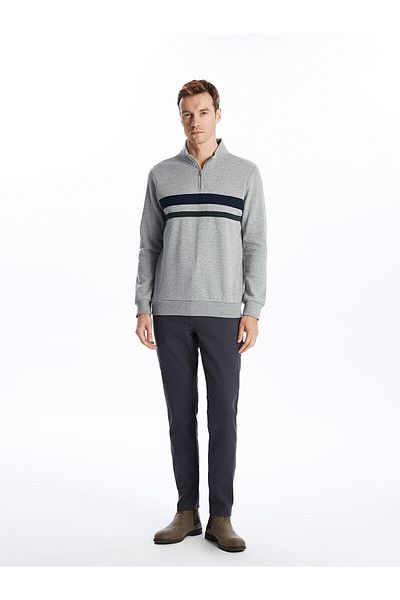 LC Waikiki Stand Collar Long Sleeve Men's Thick Sweatshirt