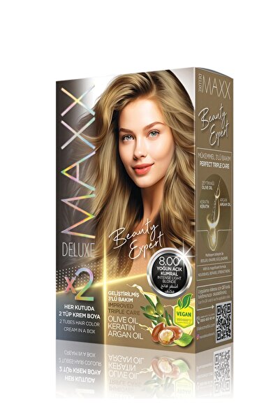 MAXX DELUXE Beauty Expert 8.00 Yoğun Açık Kumral Set Boya