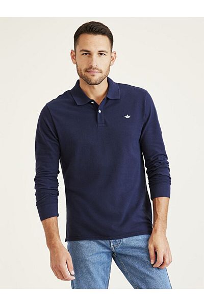 Dockers Μακρυμάνικο πόλο Navy Blue