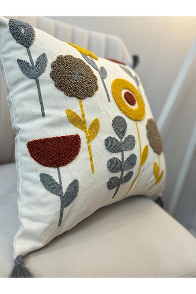 ŞENER HOME Decorative Punch Throw Pillow Cover