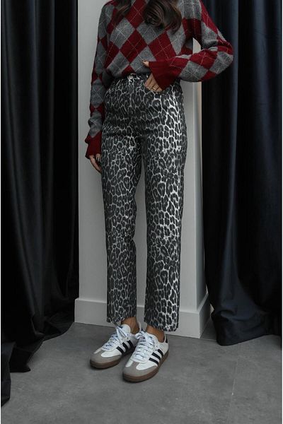 Havoş Blugi negru cu leopard
