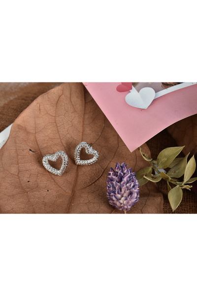 BoJo Küçük Kalp Gümüş Renk Küpe