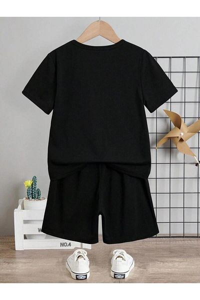 Massgai Set de pantaloni scurți tricou personalizat 100% bumbac cu imprimeu graffiti Kuromi pentru copii