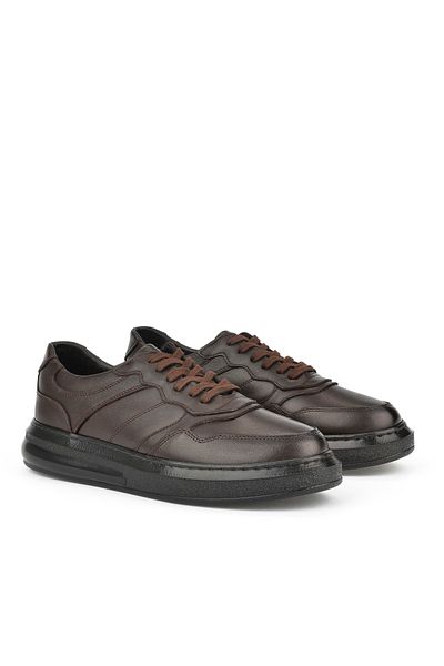 Ziya Ανδρικό Sneaker από γνήσιο δέρμα - 143423Z71 Καφέ