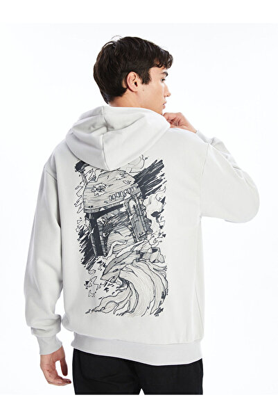 LC Waikiki Peak Yeni Sezon Uzun Kollu Star Wars Baskılı Erkek Kalın Hoodie