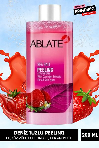 ABLATE Instant Peeling Peeling with Strawberry Flavor - Body and Face Peeling, Dead Skin Purifying and Renewing, 200 ml