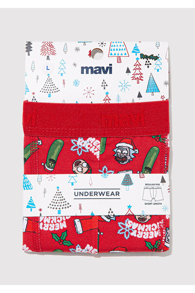 Mavi Yılbaşı Temalı Baskılı Boxer 0911246-32421