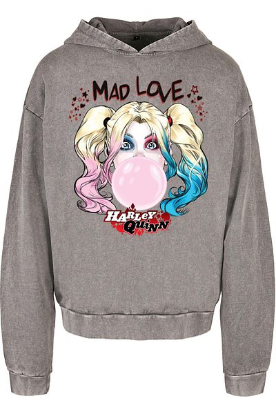 ABSOLUTE CULT Batman - Harley Quinn Mad Love Acid Washed Oversized Hoody