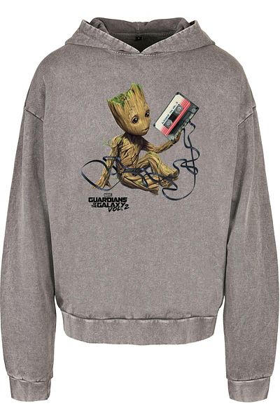 ABSOLUTE CULT Guardians Of The Galaxy Vol2 - Groot Tape Acid Washed Oversized Hoody