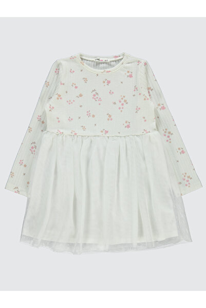 Civil Girls Kız Çocuk Elbise 6-9 Yaş Ekru