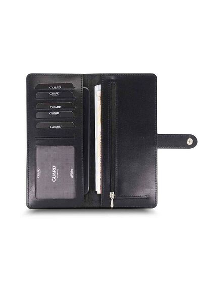 GUARD Large Croco Genuine Leather Black Phone Wallet with Card and Money Slots - Gdr241116Wt819