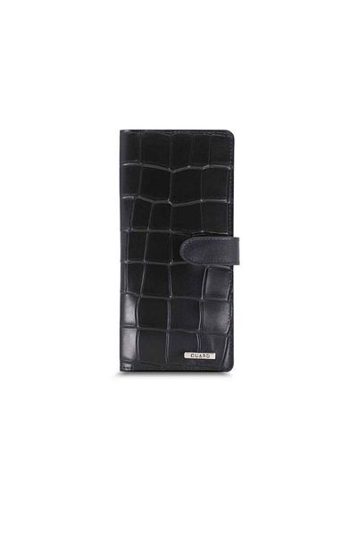 GUARD Large Croco Genuine Leather Black Phone Wallet with Card and Money Slots - Gdr241116Wt819