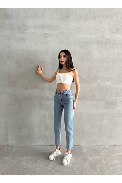 Butik Pantaloni Mom Jeans din Lycra