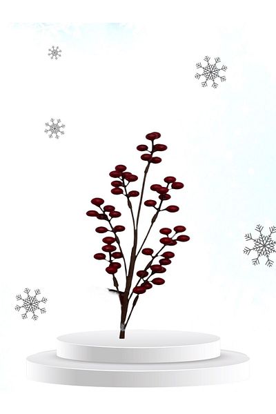 Yenigeldi 70 cm Large Size 4 Pieces Red Berry Christmas Ornament - Uğur Kokina T1151