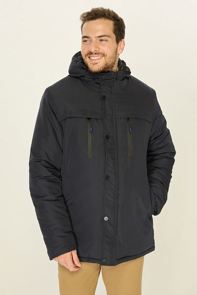 D1fference Ανδρικό χειμωνιάτικο παλτό Navy Blue - Αντιανεμικό, Hooded & Parka