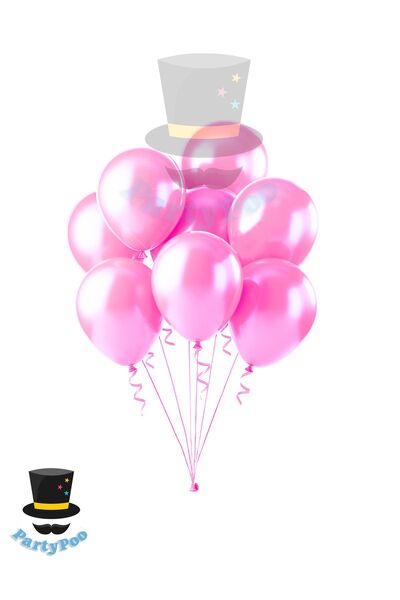 PartyPoo Metallic Colored Pink 20-Piece Balloon Set