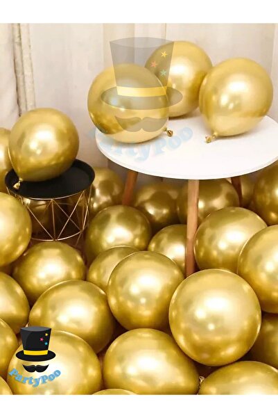 PartyPoo Gold Metallic Colored 20-piece Balloon Set