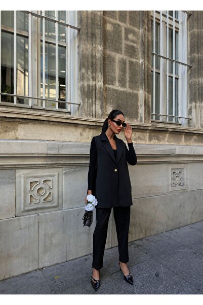 OUZ Fashion Women's Poly Viscose Lined Slit Long Vest