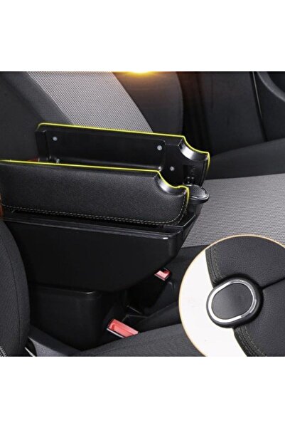 Techmaster 6 USB li Her Araca Uygun Universal Kolçak Kol Dayama Çift Açılır Siyah