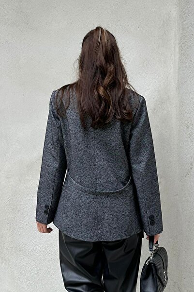 Modamesta Trendx Premium Kemerli Kadın Blazer Ceket