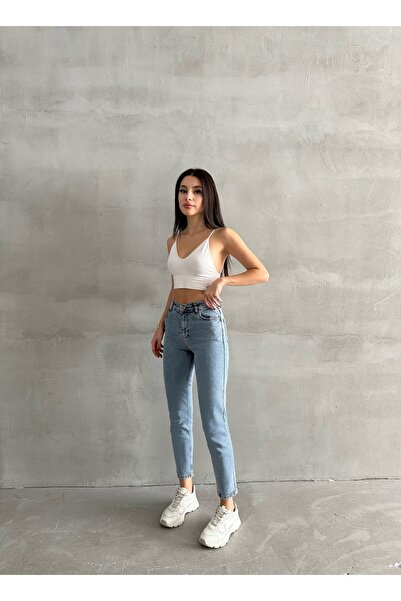 Butik Mom Jeans Pantolon Likrasız