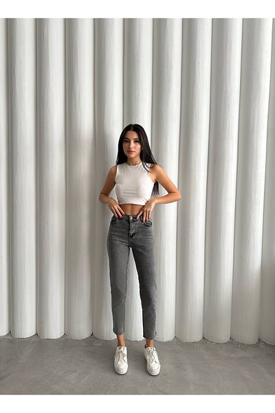 Butik Mom Jeans Pants Without Lycra