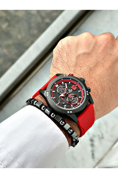 Naviforce Red Silicone Cord Men's Wristwatch Nf8033