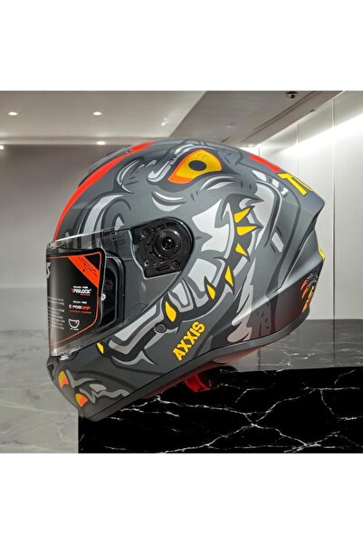 AXXIS DRAKEN S DINOTOON B5 MATT RED + 990 TL Değerindeki Füme Vizör Yanında Hediye