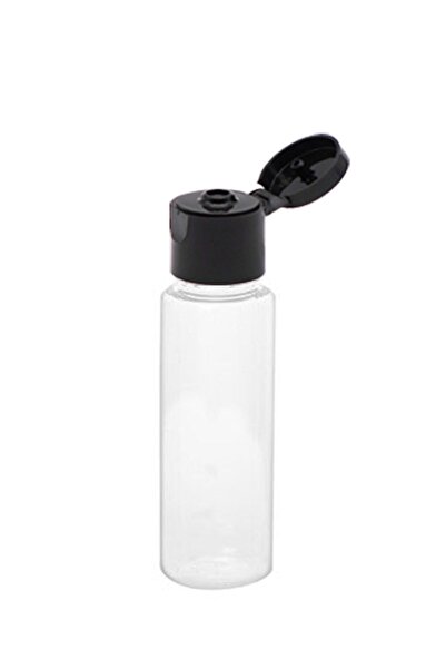 makrobay 10 Adet 30 ml Şeffaf PET Plastik Şişe Seti – Siyah Açmalı Kapaklı Bo...