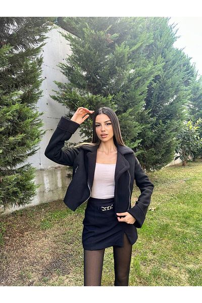 Styleistanbul Sty-2145 Short Fur Slim Fit Coat