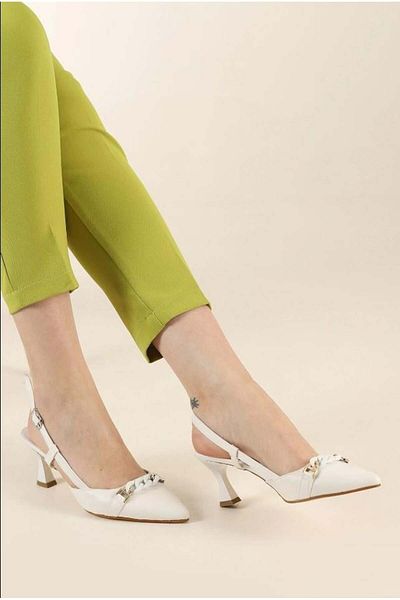 Aymood Pantofi de dama cu toc cu lant Inaltime toc7 Cm